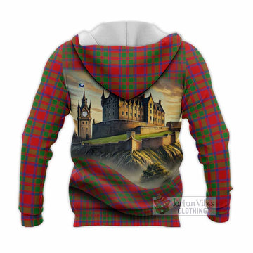 Tartan Vibes Clothing MacKintosh (McKintosh) Tartan Family Crest Knitted Hoodie with Scottish Ancient Castle Style