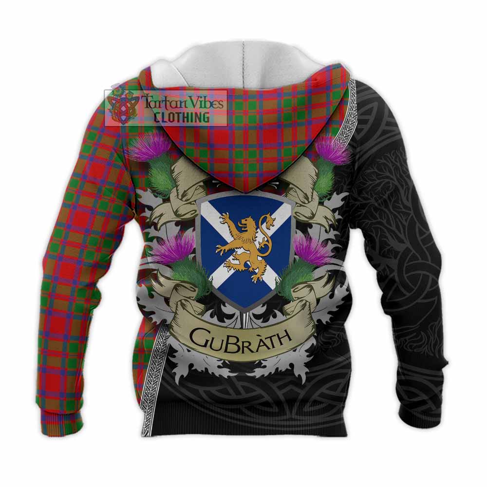 Tartan Vibes Clothing MacKintosh (McKintosh) Tartan Family Crest Knitted Hoodie Lion Rampant Royal Thistle Shield Celtic Inspired