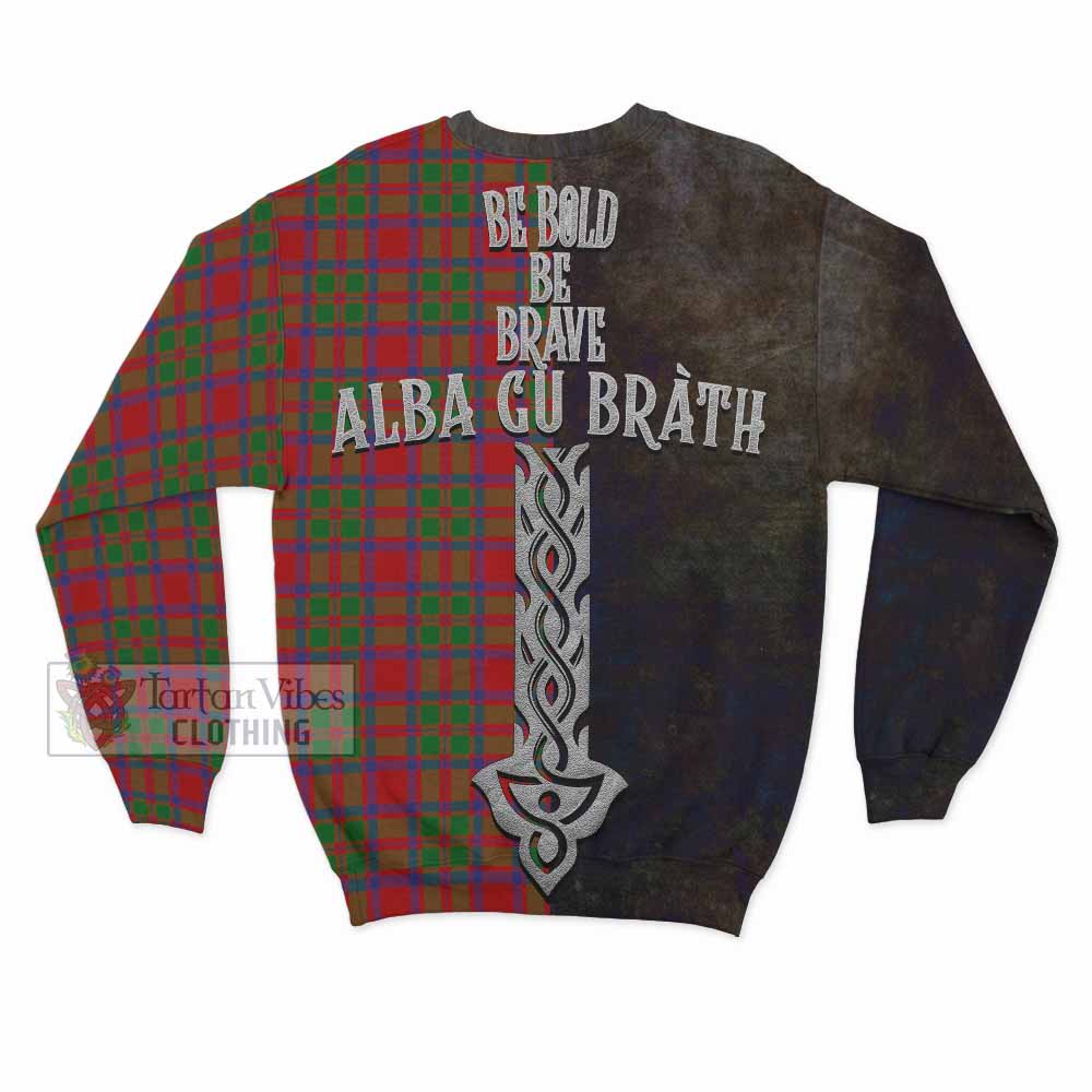 Tartan Vibes Clothing MacKintosh (McKintosh) Tartan Family Crest Sweatshirt Alba Gu Brath Be Brave Lion Ancient Style