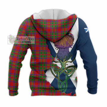 Tartan Vibes Clothing MacKintosh (McKintosh) Tartan Family Crest Knitted Hoodie Scottish Thistle Celtic Inspired