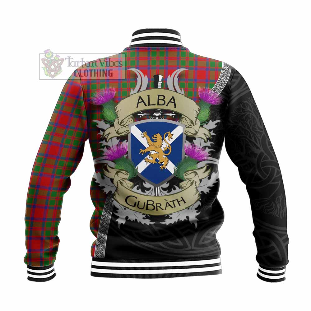 Tartan Vibes Clothing MacKintosh (McKintosh) Tartan Family Crest Baseball Jacket Lion Rampant Royal Thistle Shield Celtic Inspired