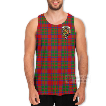 Tartan Vibes Clothing MacKintosh (McKintosh) Tartan Men's Tank Top with Family Crest and Bearded Skull Holding Bottles of Whiskey