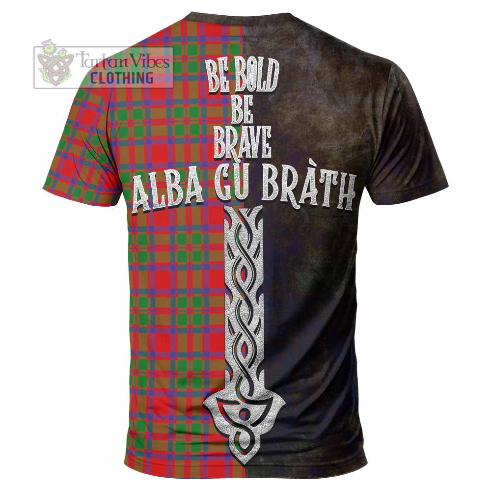 Tartan Vibes Clothing MacKintosh (McKintosh) Tartan Family Crest T-Shirt Alba Gu Brath Be Brave Lion Ancient Style