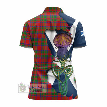 MacKintosh (McKintosh) Tartan Family Crest Women's Polo Shirt Scottish Thistle Celtic Inspired