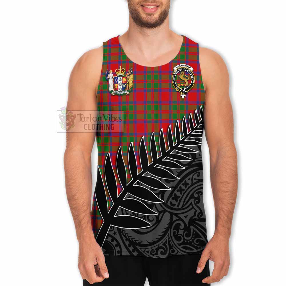 Tartan Vibes Clothing MacKintosh (McKintosh) Crest Tartan Men's Tank Top with New Zealand Silver Fern Half Style