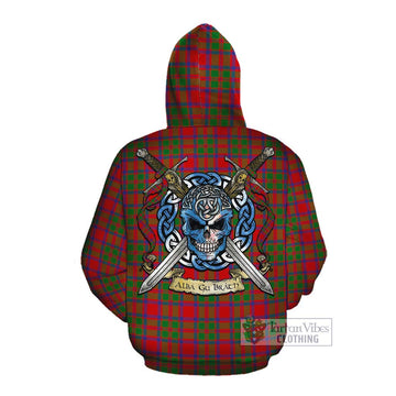 Tartan Vibes Clothing MacKintosh (McKintosh) Tartan Cotton Hoodie with Family Crest Celtic Skull Style