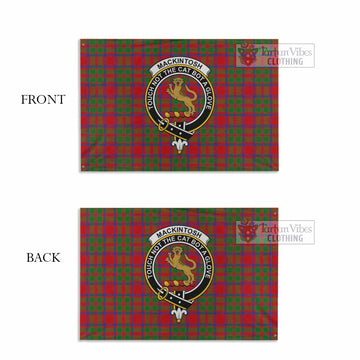 Tartan Vibes Clothing MacKintosh (McKintosh) Tartan House Flag with Family Crest