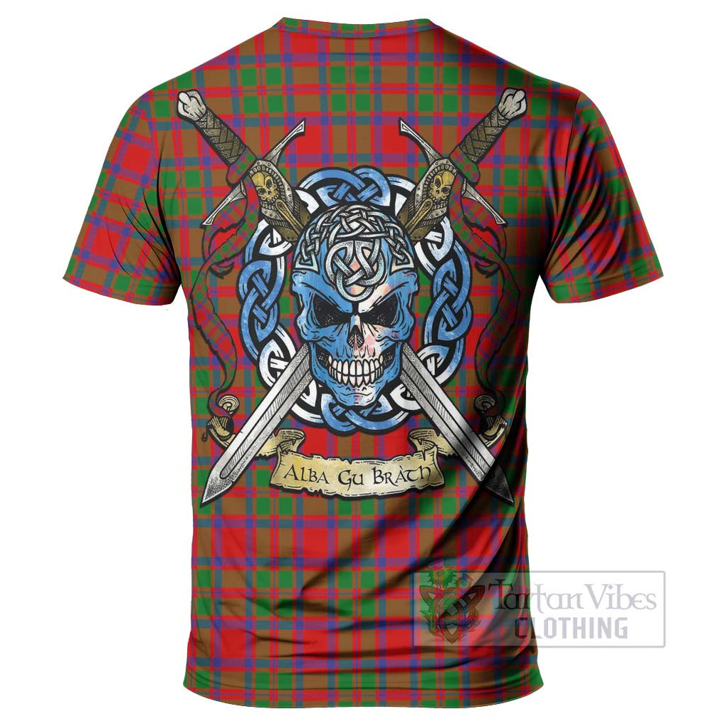 Tartan Vibes Clothing MacKintosh (McKintosh) Tartan T-Shirt with Family Crest Celtic Skull Style