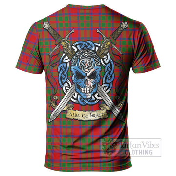 Tartan Vibes Clothing MacKintosh (McKintosh) Tartan T-Shirt with Family Crest Celtic Skull Style