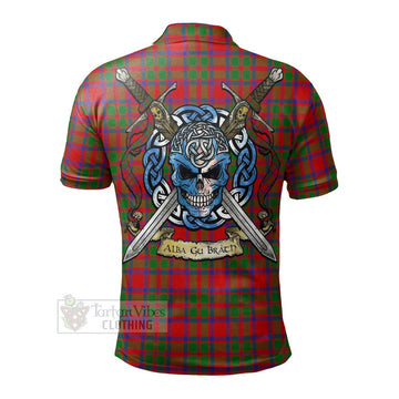 MacKintosh (McKintosh) Tartan Polo Shirt with Family Crest Celtic Skull Style