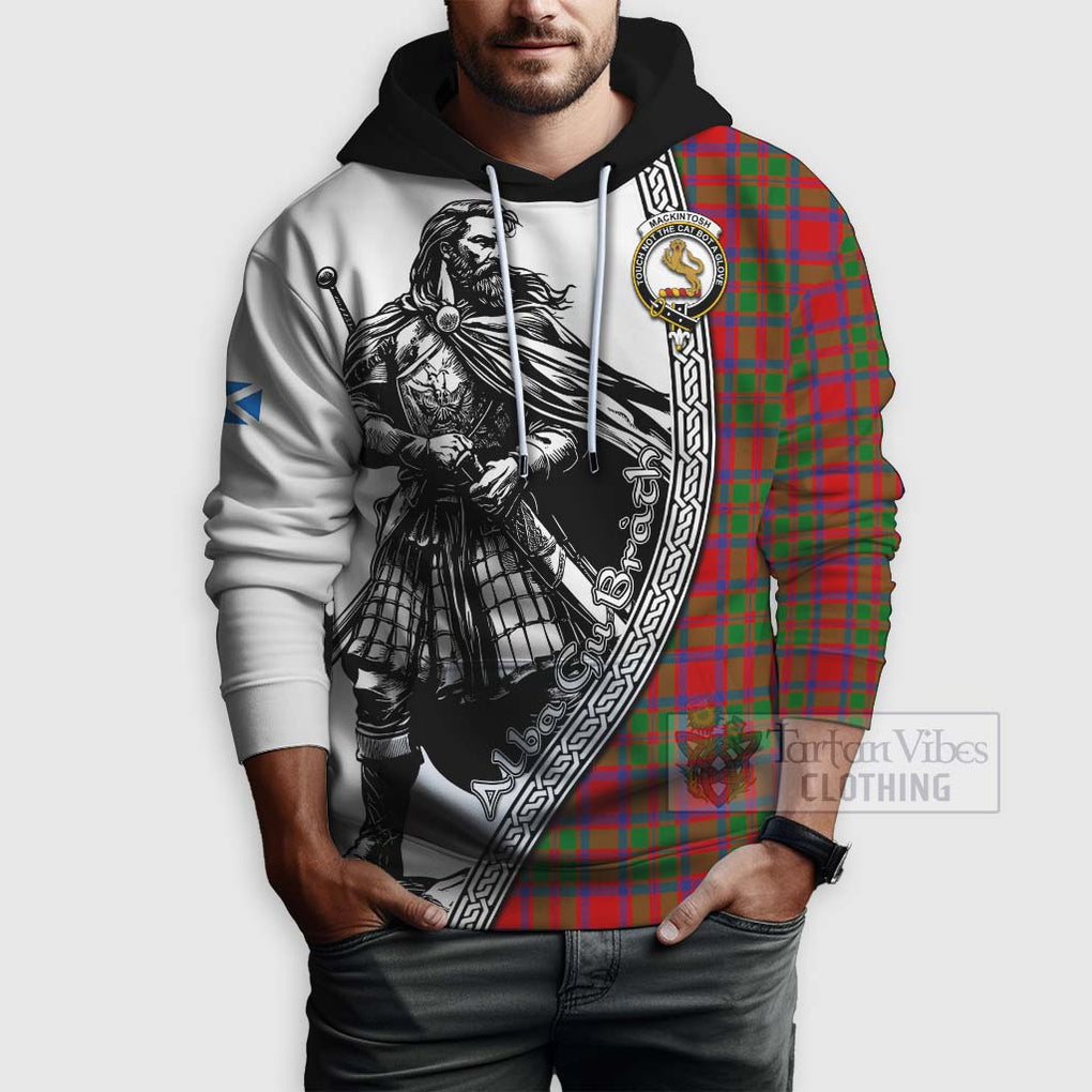 Tartan Vibes Clothing MacKintosh (McKintosh) Tartan Clan Crest Hoodie with Highlander Warrior Celtic Style