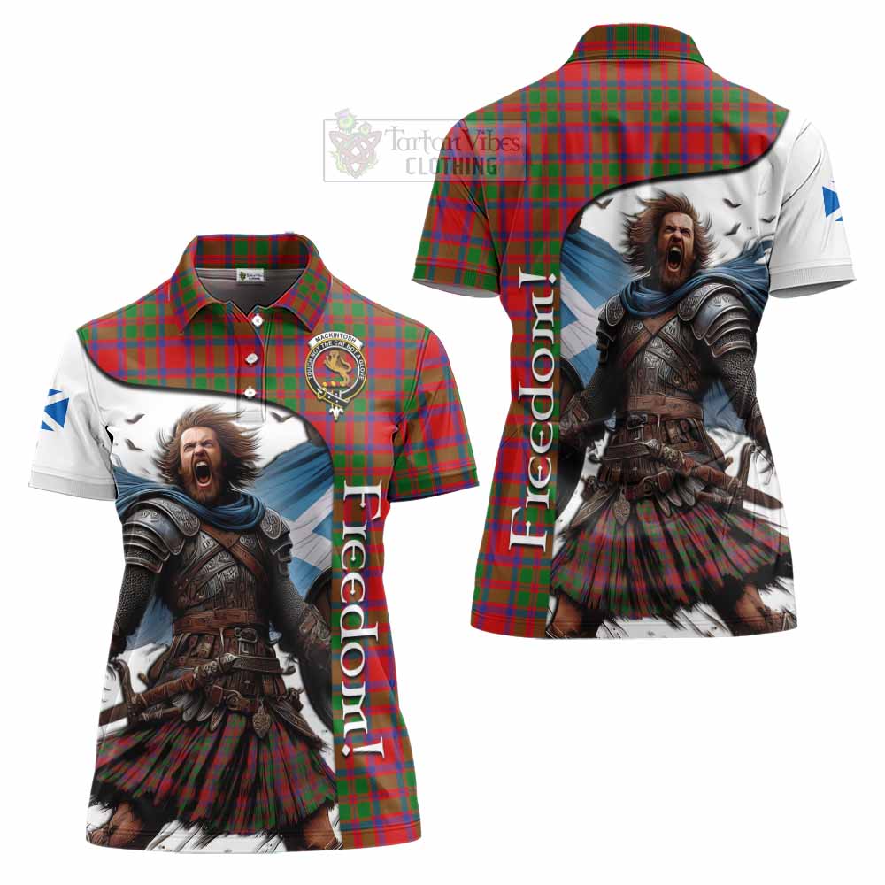 Tartan Vibes Clothing MacKintosh (McKintosh) Crest Tartan Women's Polo Shirt Inspired by the Freedom of Scottish Warrior