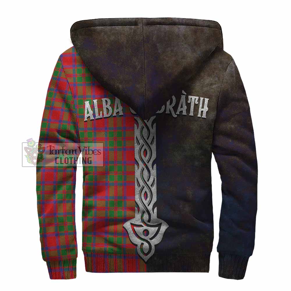 Tartan Vibes Clothing MacKintosh (McKintosh) Tartan Family Crest Sherpa Hoodie Alba Gu Brath Be Brave Lion Ancient Style