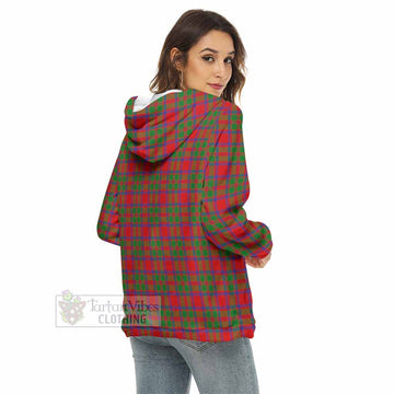 MacKintosh (McKintosh) Tartan Women's Borg Fleece Hoodie with Half Zip with Family Crest