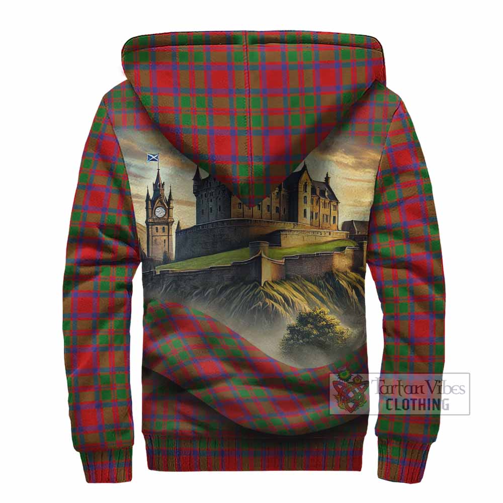 Tartan Vibes Clothing MacKintosh (McKintosh) Tartan Family Crest Sherpa Hoodie with Scottish Ancient Castle Style
