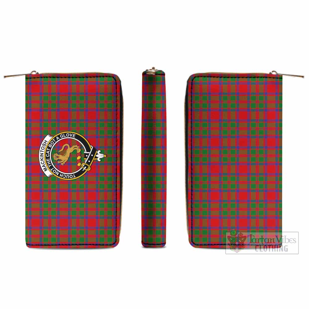 Tartan Vibes Clothing MacKintosh (McKintosh) Tartan Women's Leather Wallet with Family Crest