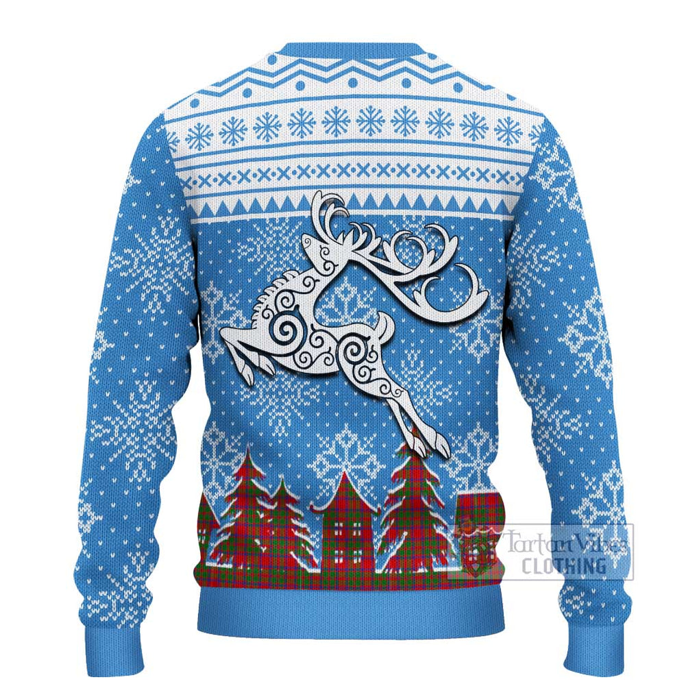 Tartan Vibes Clothing MacKintosh (McKintosh) Clan Christmas Ugly Sweater with Tartan and Celtic Raindeer Style