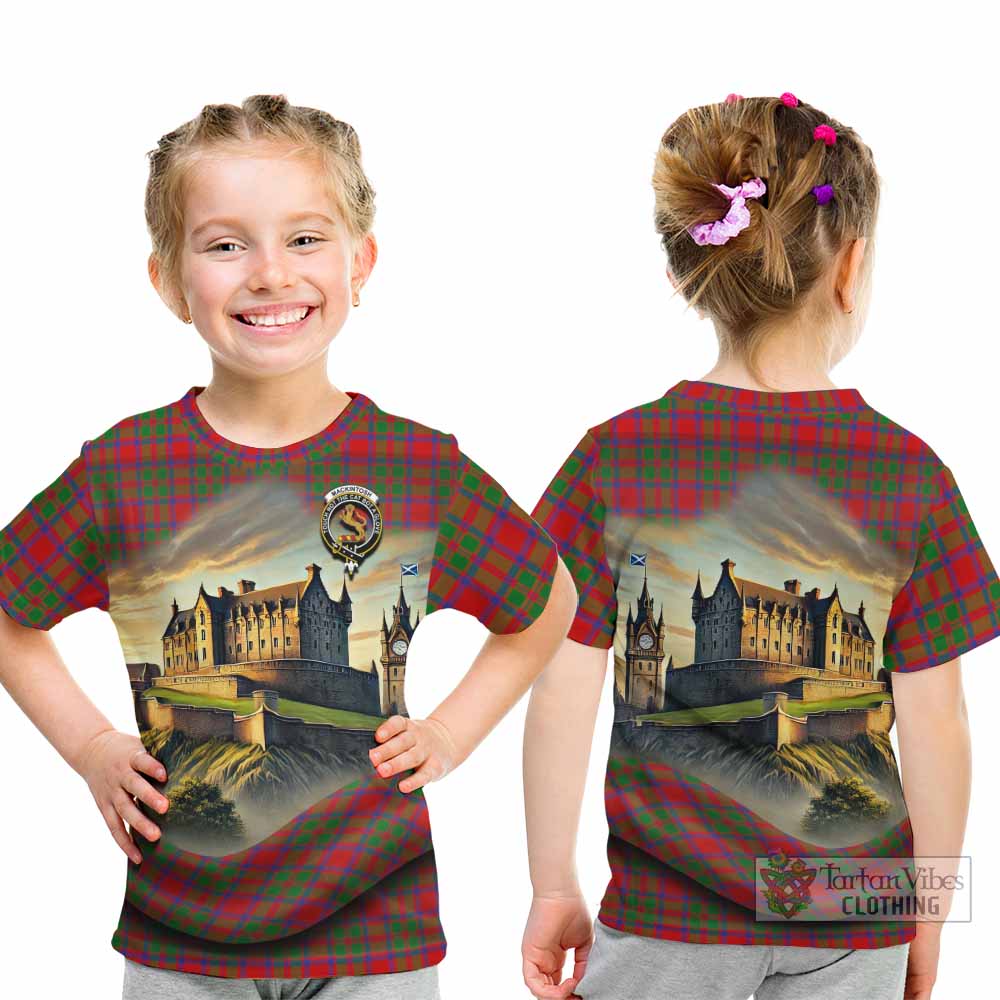 Tartan Vibes Clothing MacKintosh (McKintosh) Tartan Family Crest Kid T-Shirt with Scottish Ancient Castle Style