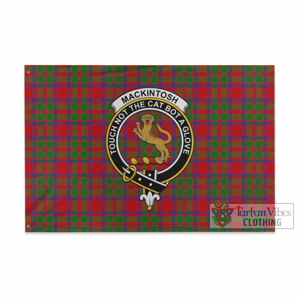 Tartan Vibes Clothing MacKintosh (McKintosh) Tartan House Flag with Family Crest