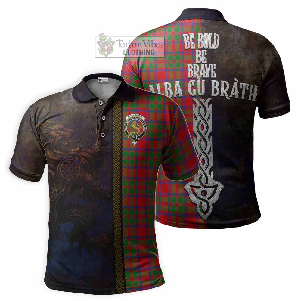 Tartan Vibes Clothing MacKintosh (McKintosh) Tartan Family Crest Polo Shirt Alba Gu Brath Be Brave Lion Ancient Style