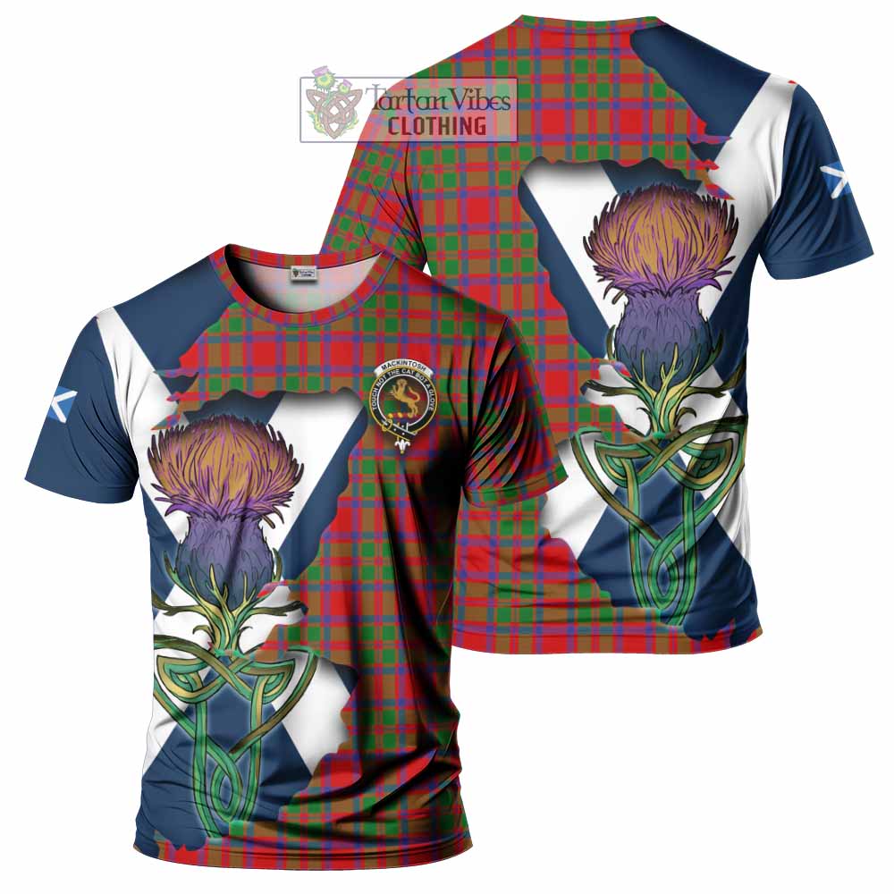 Tartan Vibes Clothing MacKintosh (McKintosh) Tartan Family Crest T-Shirt Scottish Thistle Celtic Inspired