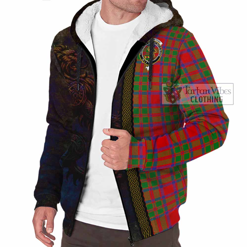 Tartan Vibes Clothing MacKintosh (McKintosh) Tartan Family Crest Sherpa Hoodie Alba Gu Brath Be Brave Lion Ancient Style