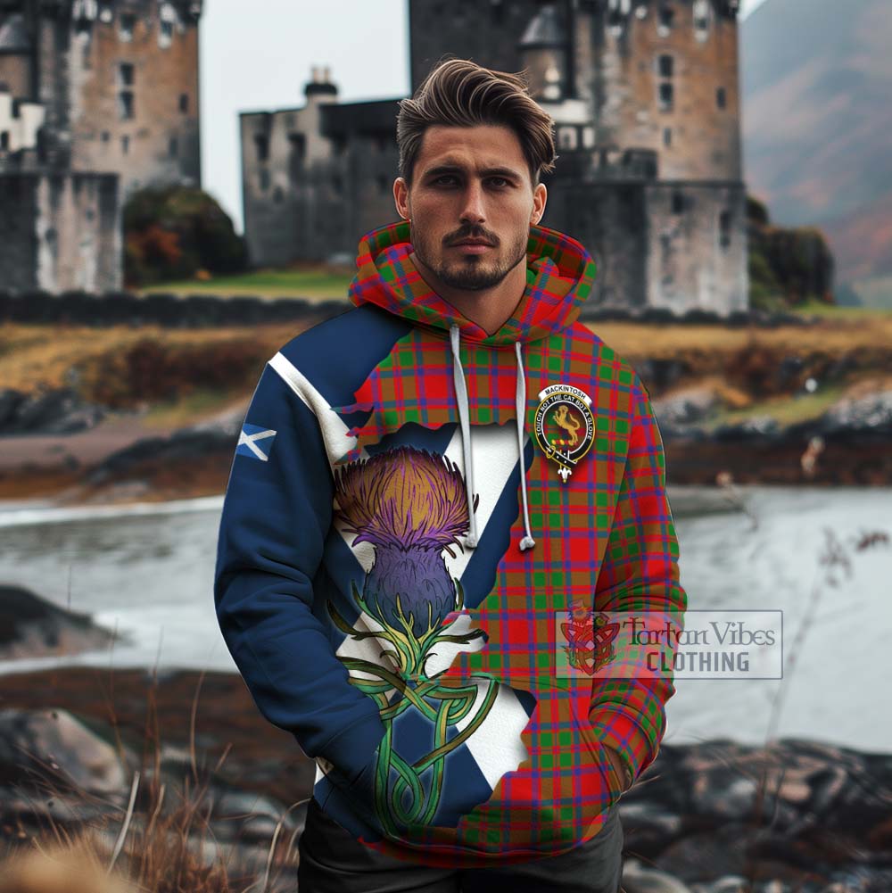 Tartan Vibes Clothing MacKintosh (McKintosh) Tartan Family Crest Cotton Hoodie Scottish Thistle Celtic Inspired