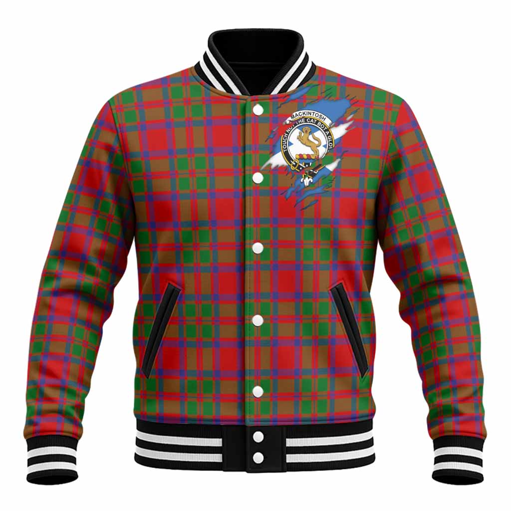 MacKintosh (McKintosh) Clan Crest In Me Tartan Baseball Jacket Scotland Flag Style