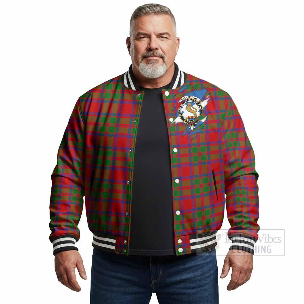 MacKintosh (McKintosh) Clan Crest In Me Tartan Baseball Jacket Scotland Flag Style