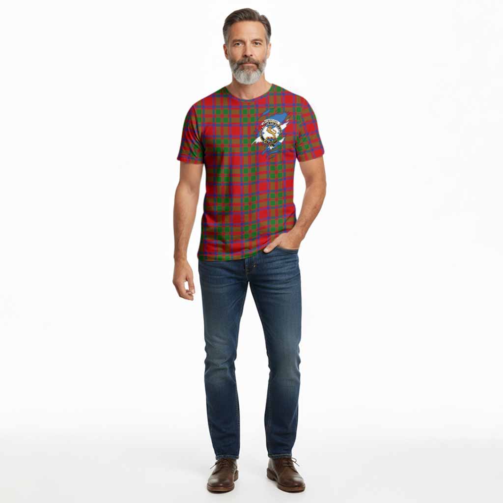 MacKintosh (McKintosh) Clan Crest In Me Tartan Cotton T-shirt Scotland Flag Style