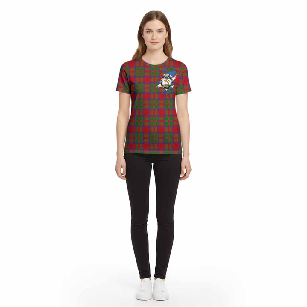 MacKintosh (McKintosh) Clan Crest In Me Tartan Cotton T-shirt Scotland Flag Style