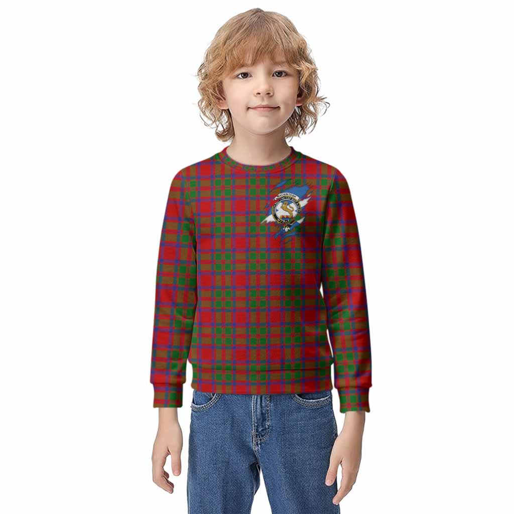 MacKintosh (McKintosh) Clan Crest In Me Tartan Kid Knitted Sweatshirt Scotland Flag Style
