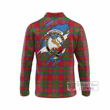 MacKintosh (McKintosh) Clan Crest In Me Tartan Long Sleeve Polo Shirt Scotland Flag Style