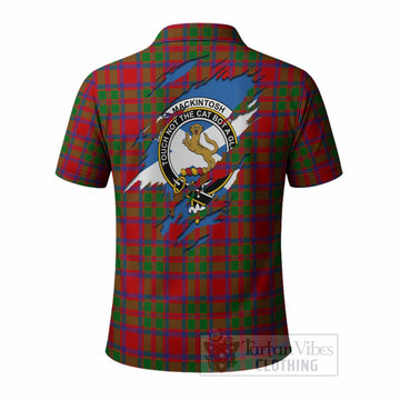 MacKintosh (McKintosh) Clan Crest In Me Tartan Polo Shirt Scotland Flag Style