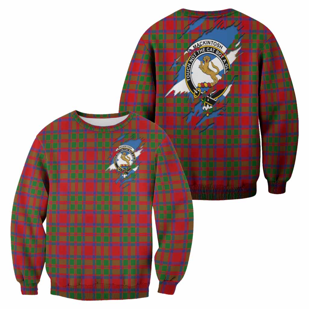 MacKintosh (McKintosh) Clan Crest In Me Tartan Sweatshirt Scotland Flag Style