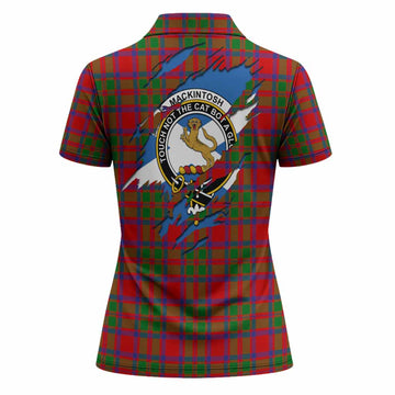 MacKintosh (McKintosh) Clan Crest In Me Tartan Women Polo Shirt Scotland Flag Style