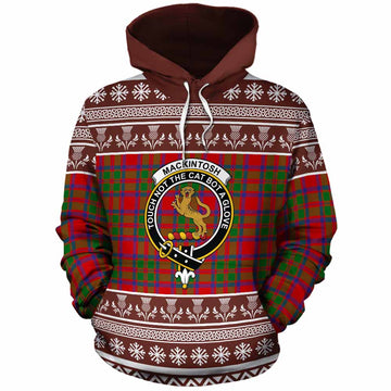 MacKintosh (McKintosh) Clan Tartan Christmas Cotton Hoodie with Family Crest