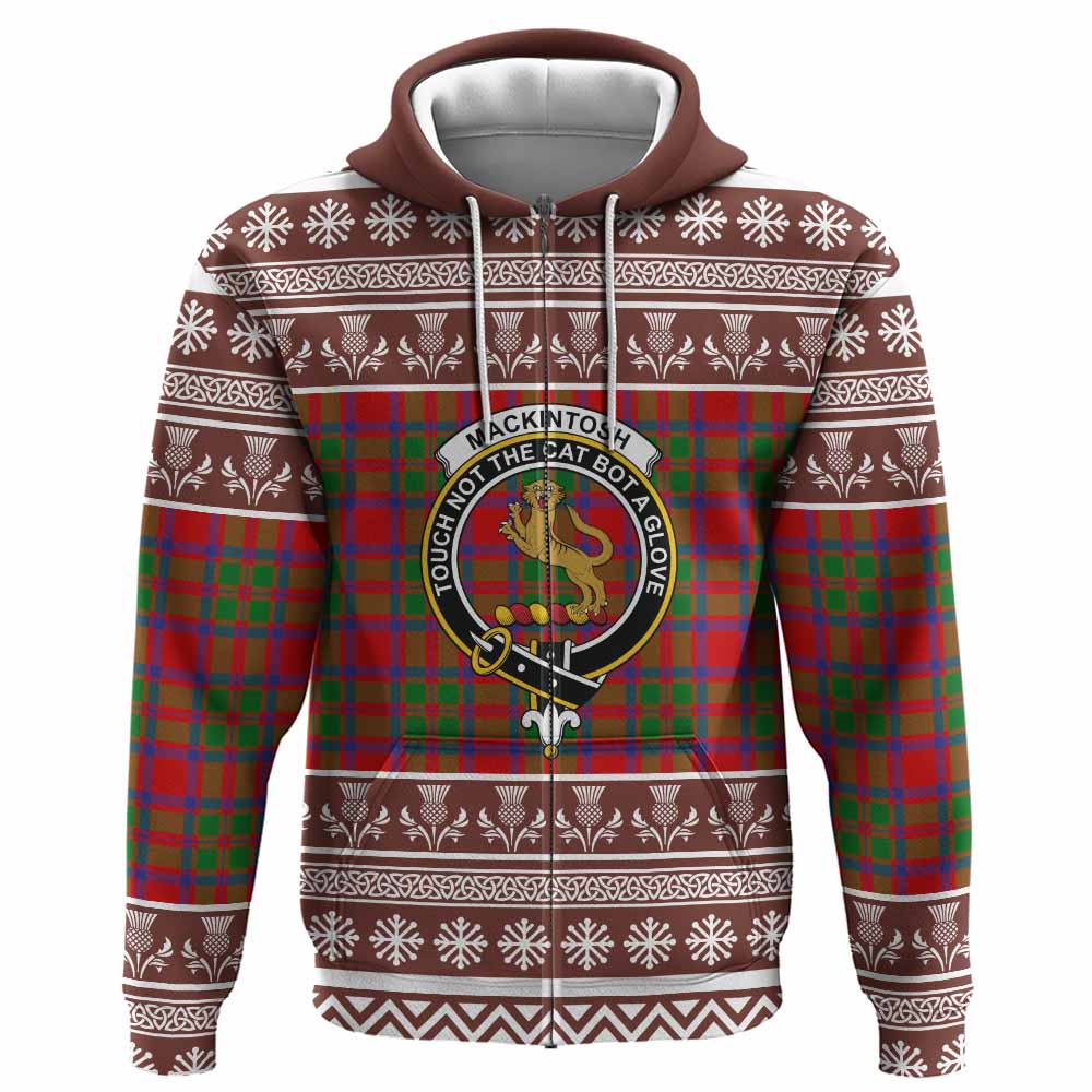 MacKintosh (McKintosh) Clan Tartan Christmas Hoodie with Family Crest - Tartan Vibes Clothing