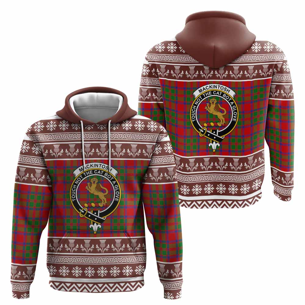 MacKintosh (McKintosh) Clan Tartan Christmas Hoodie with Family Crest - Tartan Vibes Clothing