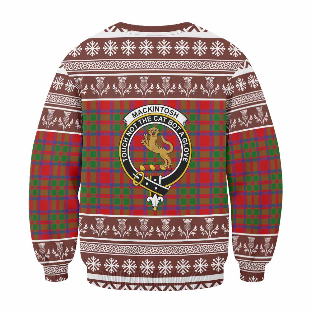 MacKintosh (McKintosh) Clan Tartan Christmas Sweatshirt with Family Crest - Tartan Vibes Clothing