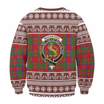 MacKintosh (McKintosh) Clan Tartan Christmas Sweatshirt with Family Crest