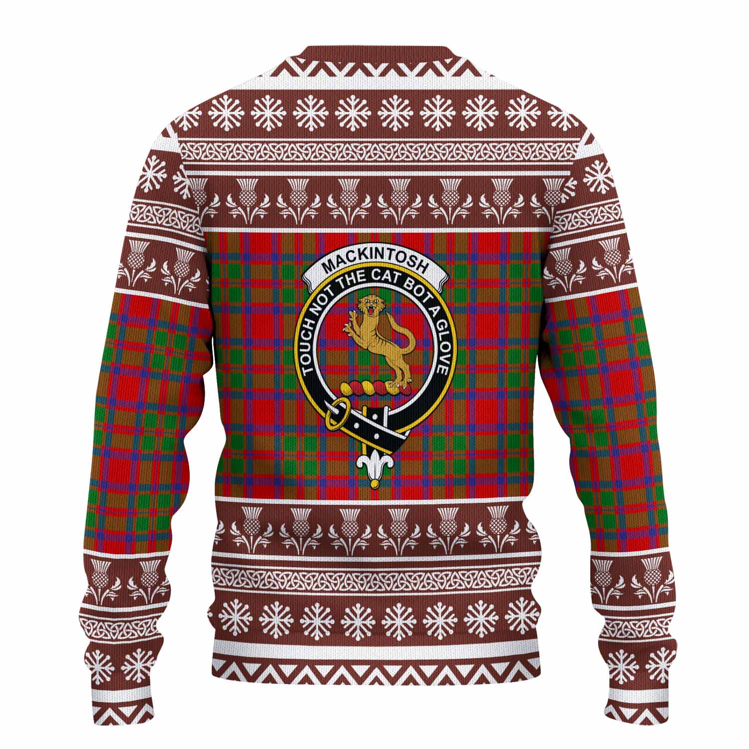 MacKintosh (McKintosh) Clan Tartan Christmas Ugly Sweater with Family Crest - Tartan Vibes Clothing