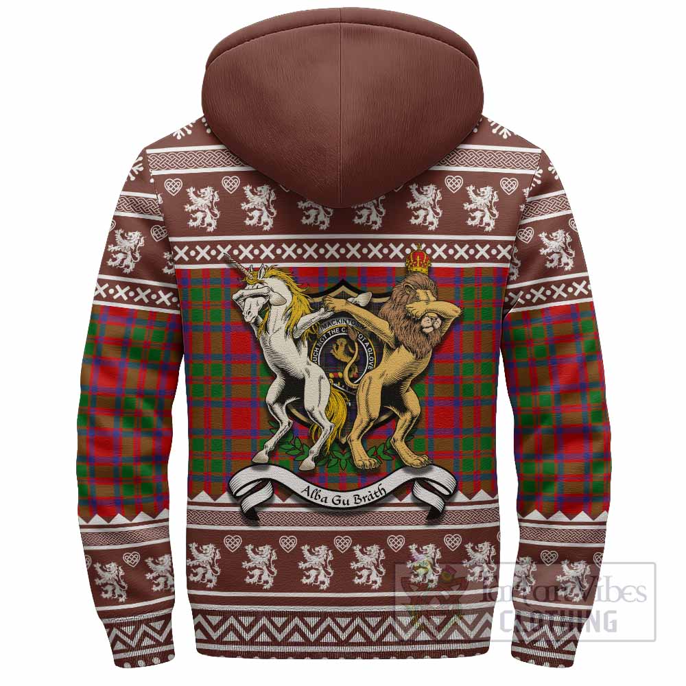 MacKintosh (McKintosh) Clan Tartan Crest Christmas Fleece Hoodie Coat of Arms Funny Style - Tartan Vibes Clothing