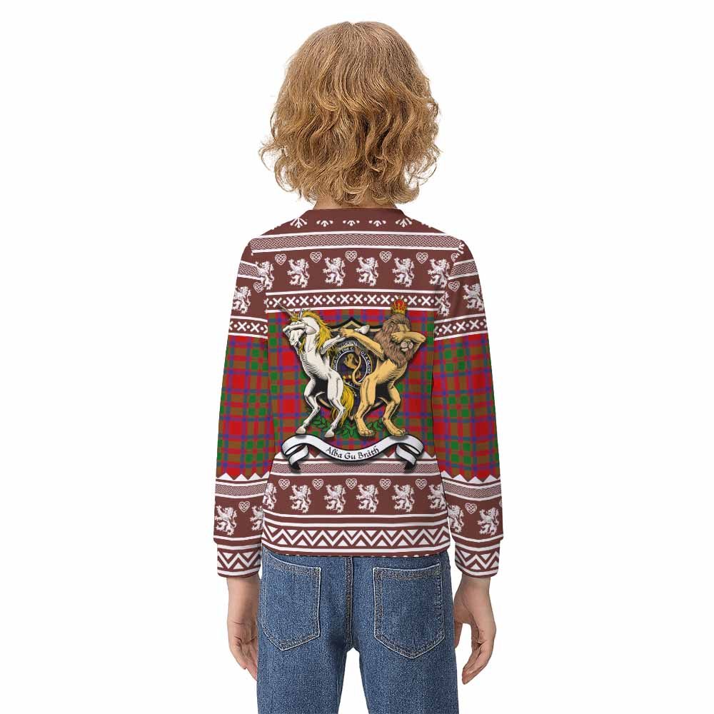 MacKintosh (McKintosh) Clan Tartan Crest Christmas Kid Ugly Sweatshirt Coat of Arms Funny Style - Tartan Vibes Clothing