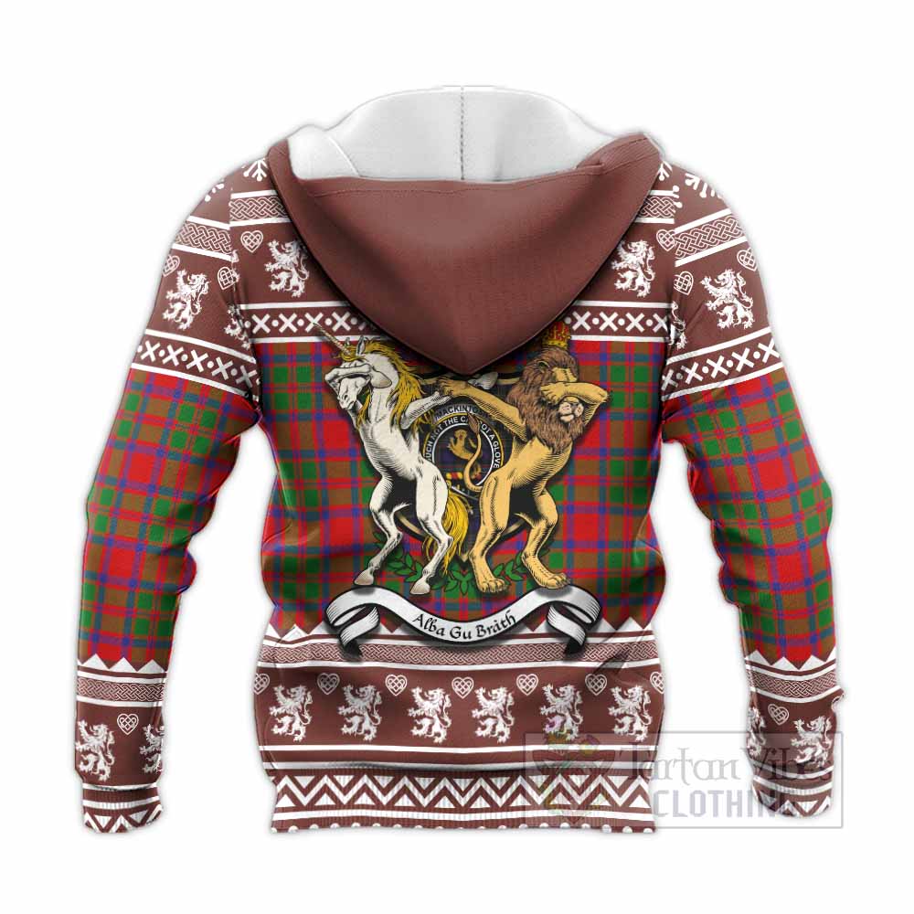 MacKintosh (McKintosh) Clan Tartan Crest Christmas Knitted Hoodie Coat of Arms Funny Style - Tartan Vibes Clothing