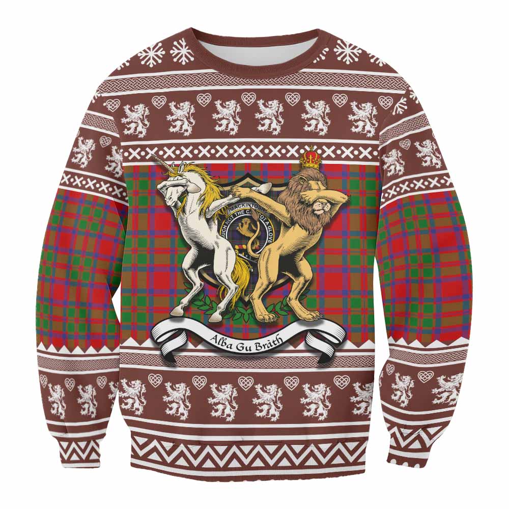 MacKintosh (McKintosh) Clan Tartan Crest Christmas Sweatshirt Coat of Arms Funny Style - Tartan Vibes Clothing