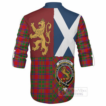 MacKintosh (McKintosh) Crest Tartan Ghillie Shirt with Lion Rampant Saltire Style