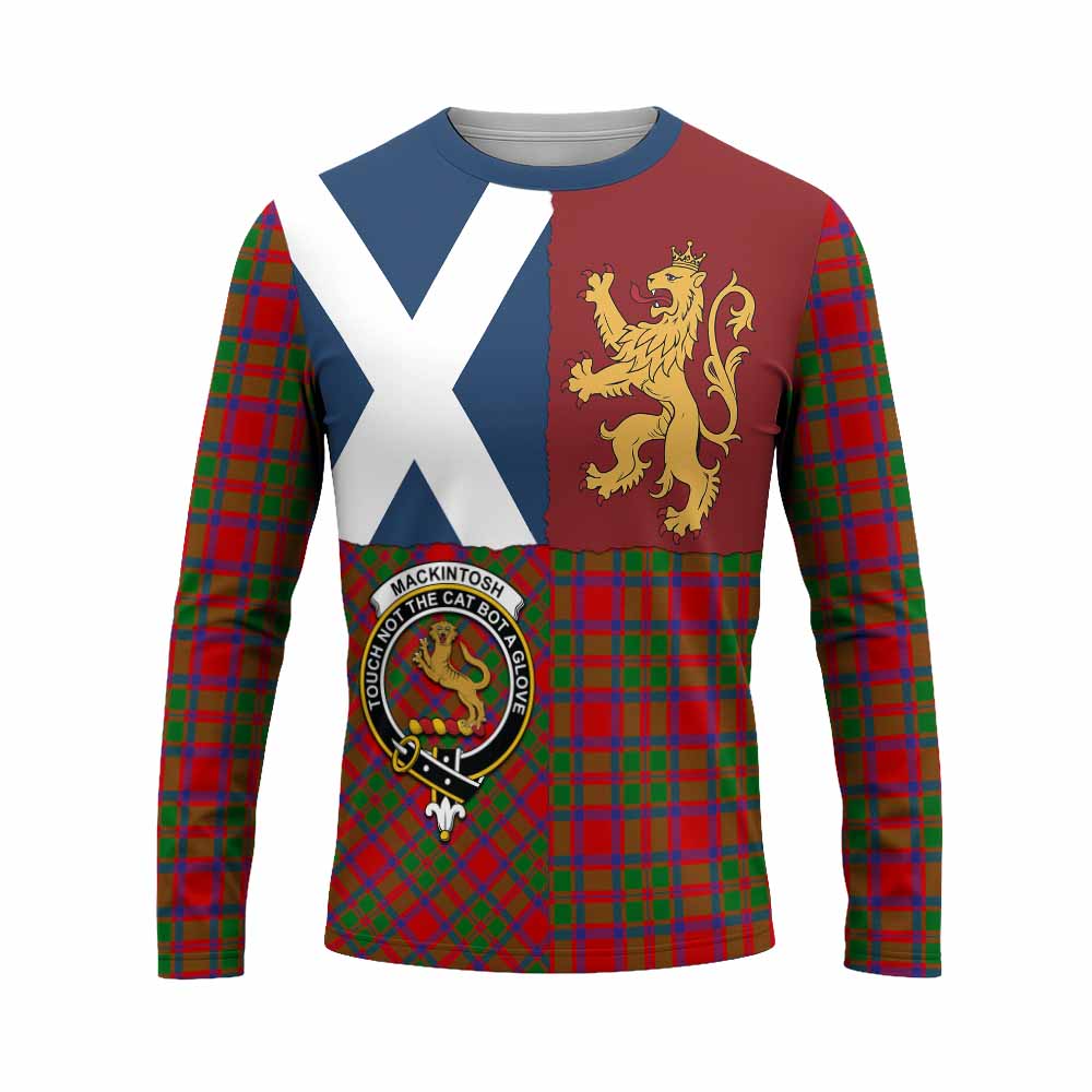 MacKintosh (McKintosh) Crest Tartan Long Sleeve T-Shirt with Lion Rampant Saltire Style