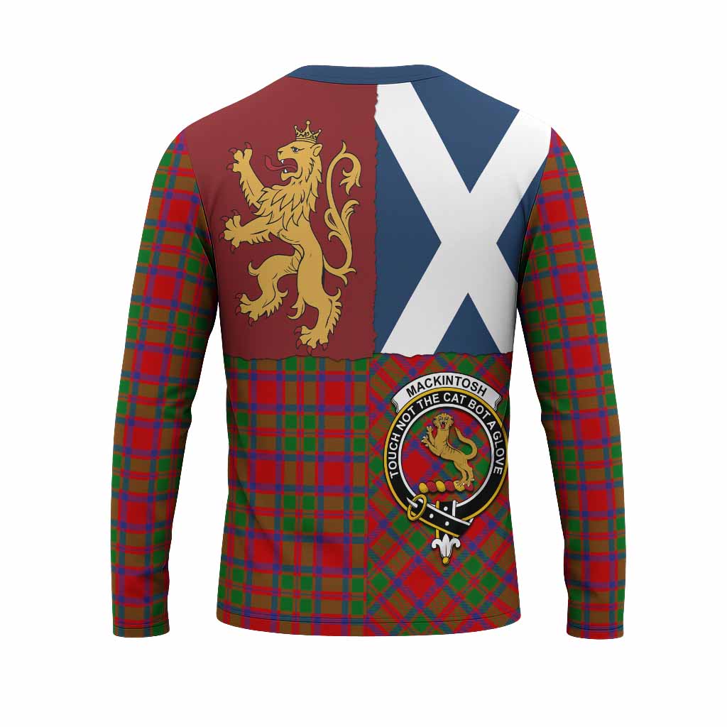 MacKintosh (McKintosh) Crest Tartan Long Sleeve T-Shirt with Lion Rampant Saltire Style