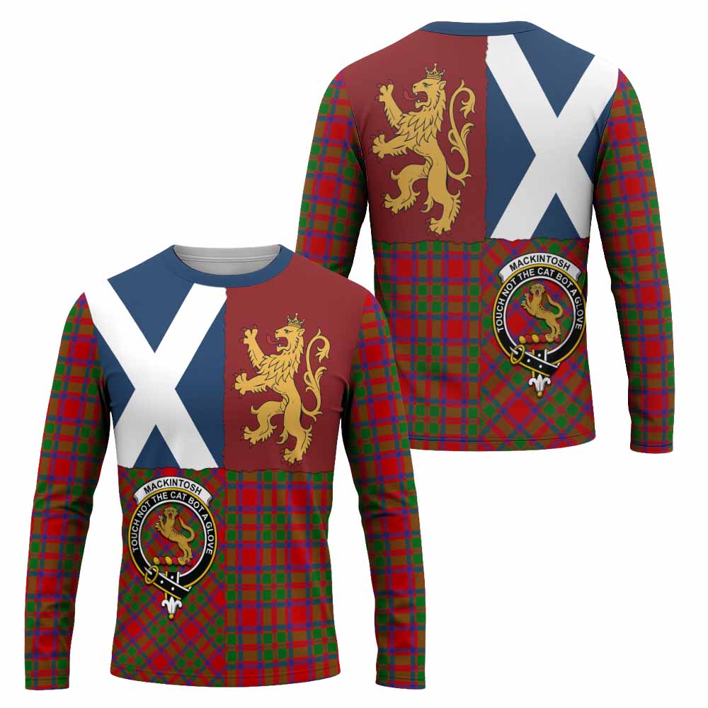 MacKintosh (McKintosh) Crest Tartan Long Sleeve T-Shirt with Lion Rampant Saltire Style